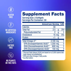 Oceanblue Omega-3 2100-60 count bottle label