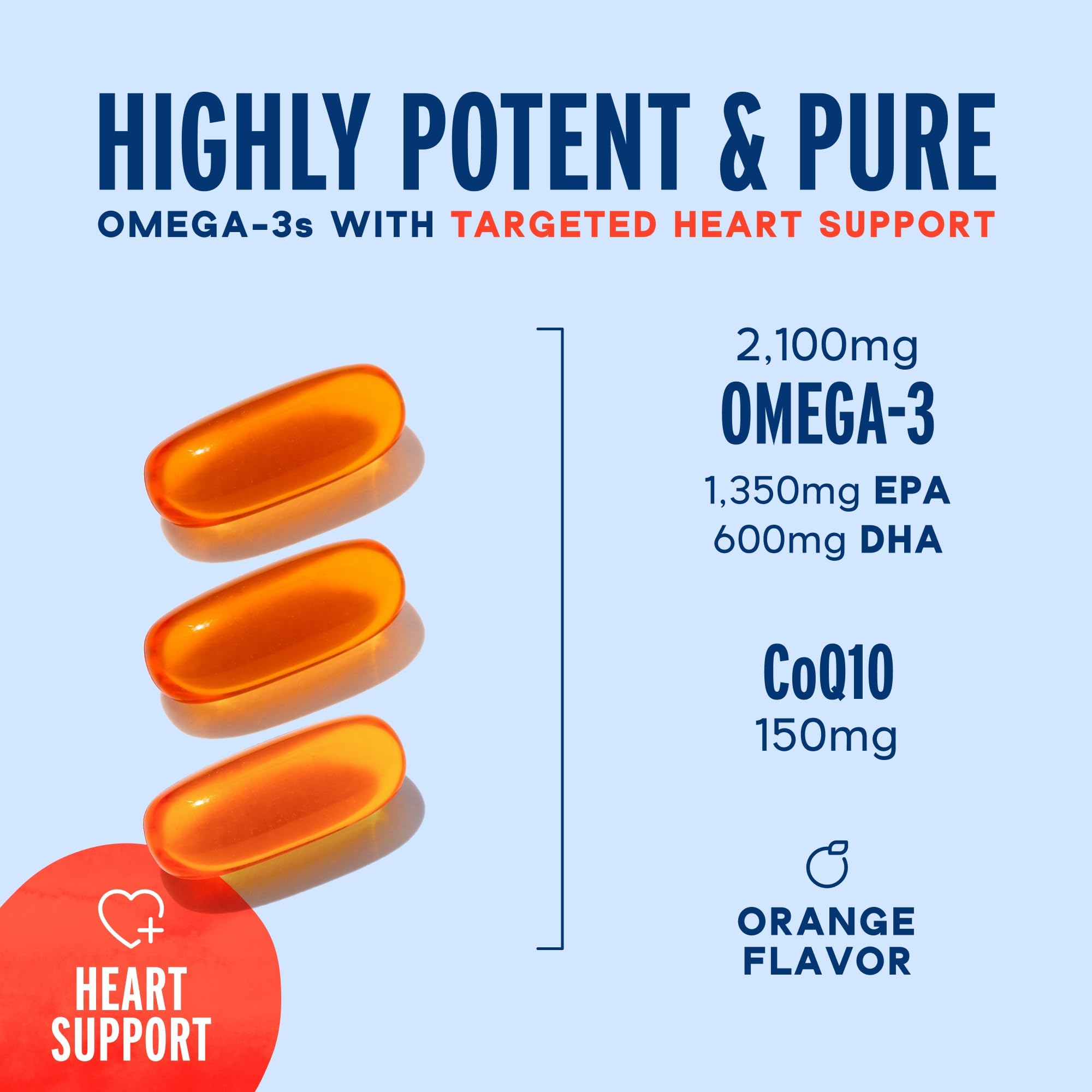 Nutrition facts label on Oceanblue Omega-3 2100 bottle