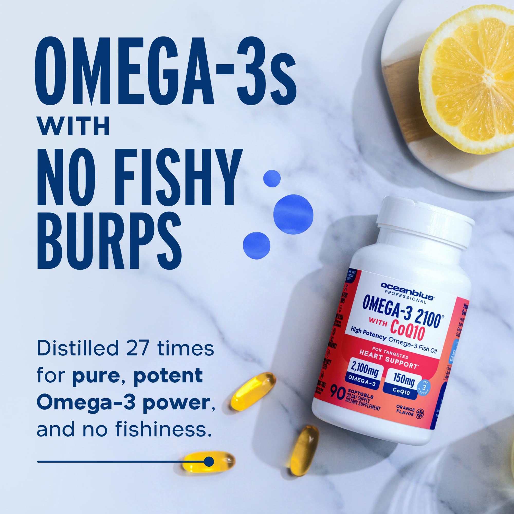 Softgels with orange-themed background