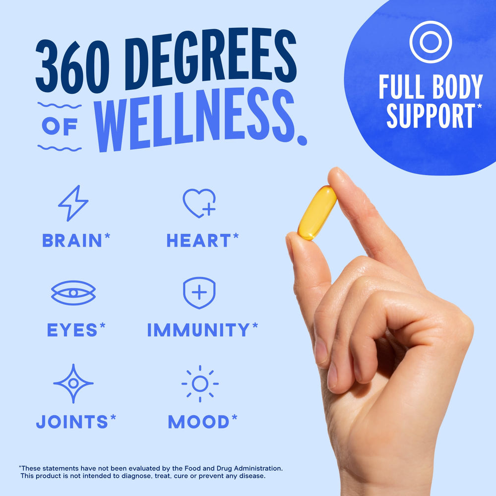 Oceanblue Omega-3 2100 orange flavor softgels highlight flavor