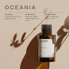 Amber glass bottle packaging for Scentify Oceania diffuser oil 100ml