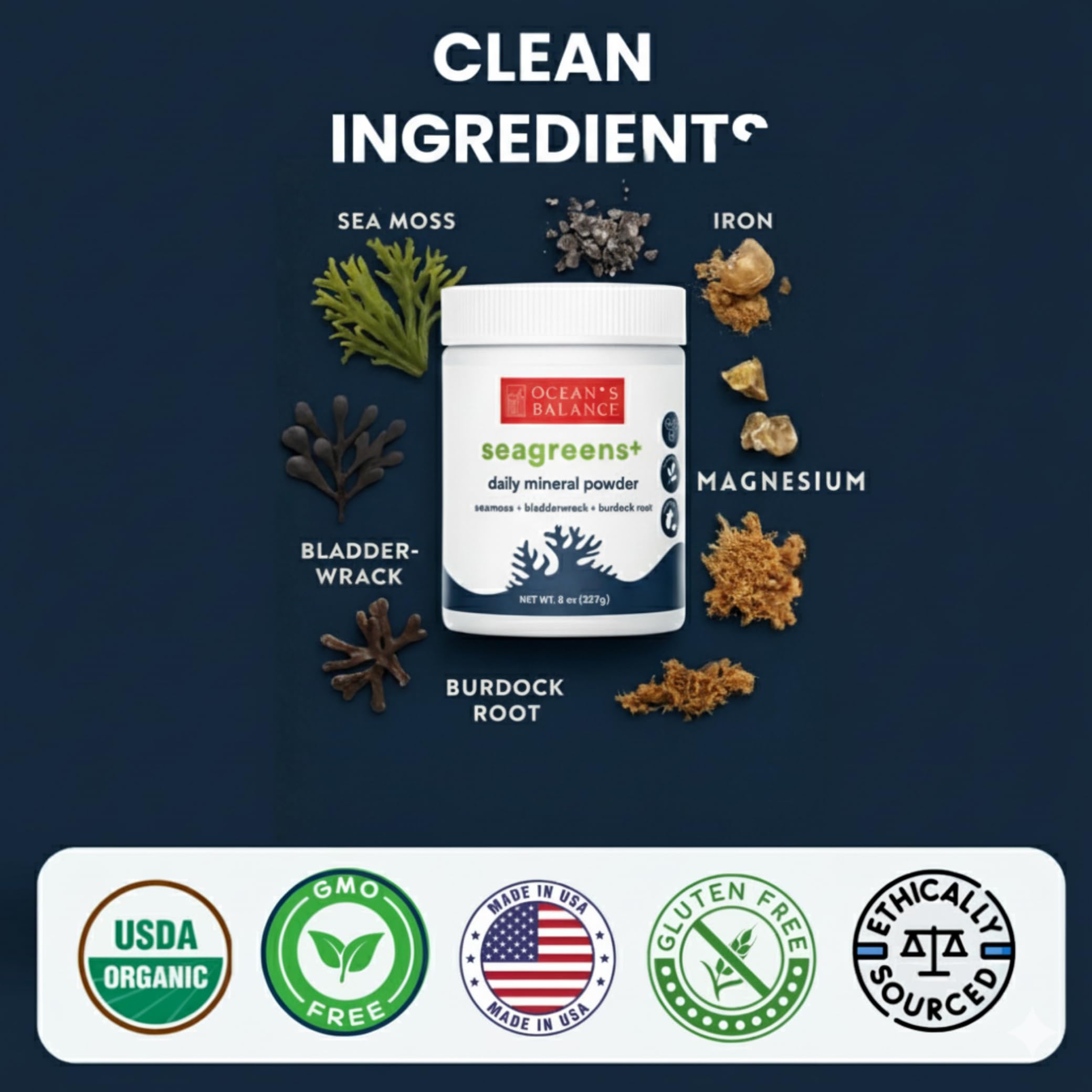 GMP-certified, vegan and gluten-free icons