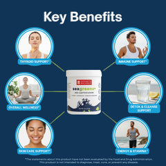 Nutrition facts panel of Seagreens+ powder