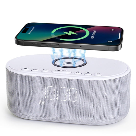 Odokee sound machine alarm clock front view for a calm, organized bedside setup.