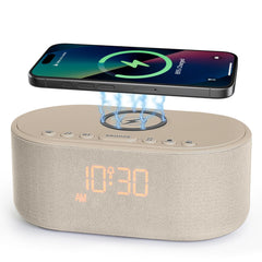 Odokee sound machine alarm clock putty with dimmable display for comfortable nighttime use