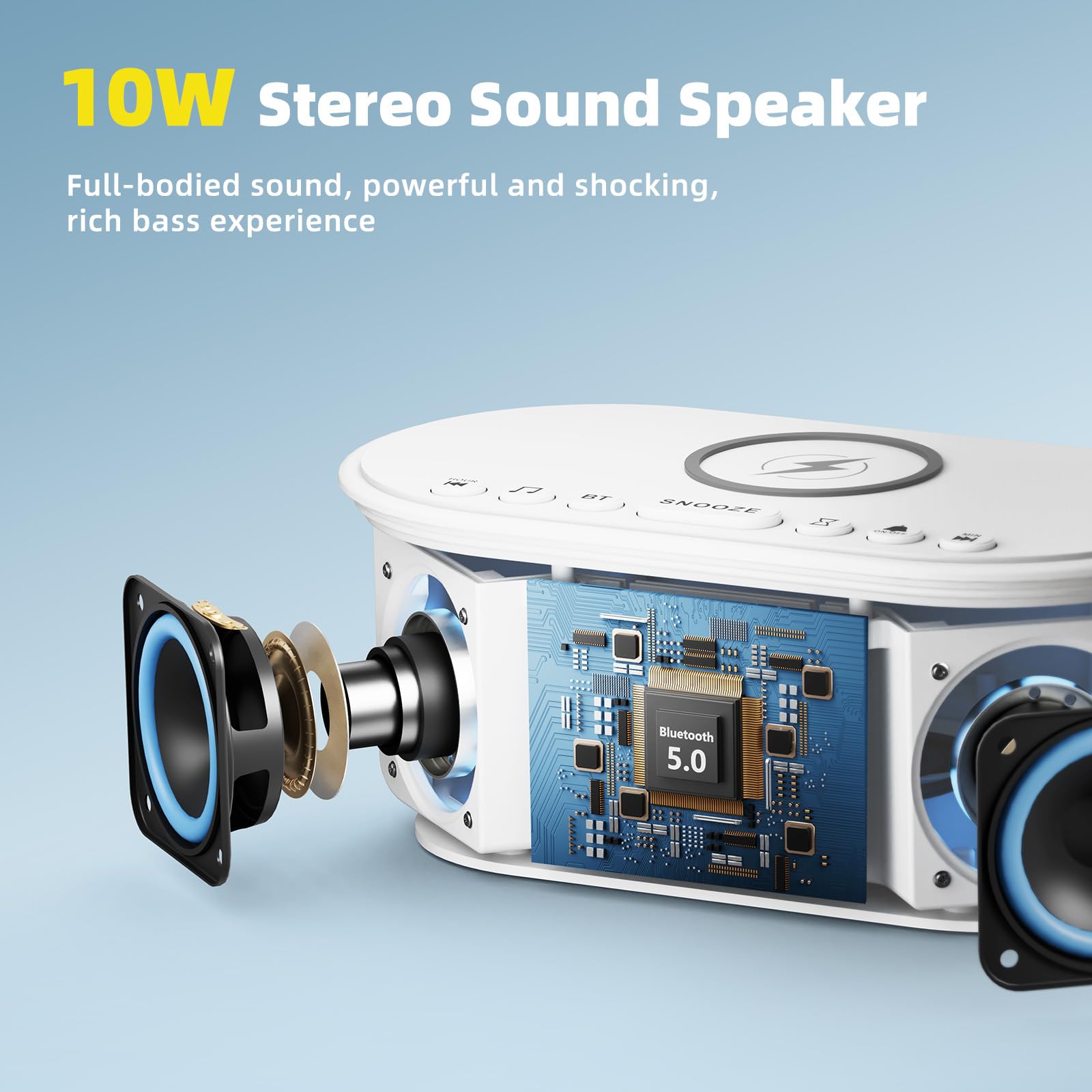 Odokee sound machine bedside setup in white to blend with modern decor.