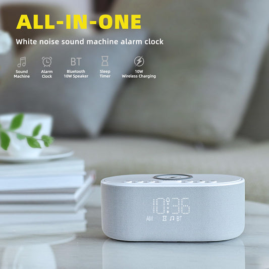 Odokee sound machine wireless charger top showing convenient power for daily charging.