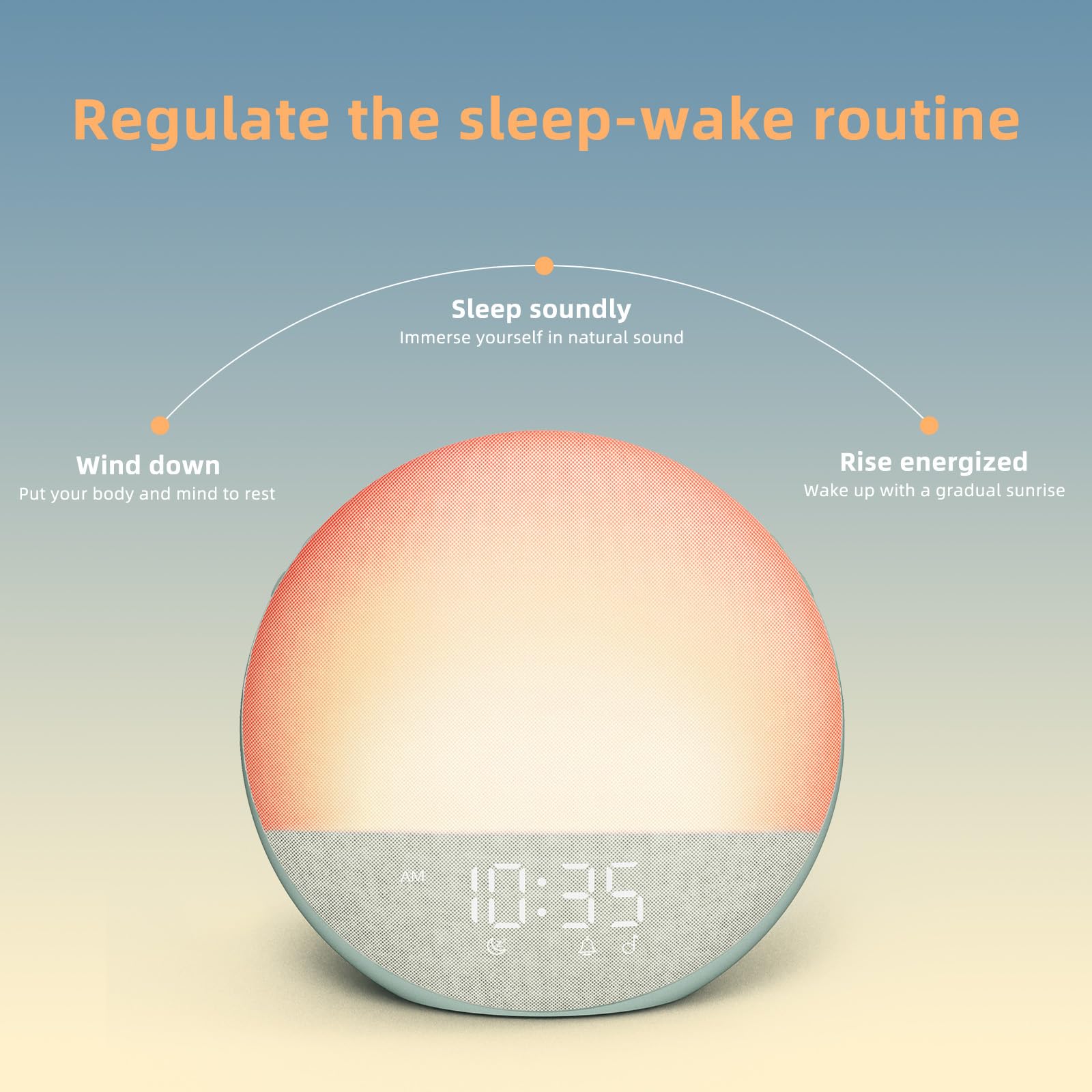 Odokee Sunrise Alarm Clock 25 sleep sounds to customize bedtime ambience
