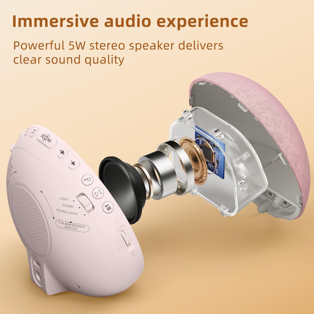 Odokee Bluetooth speaker integrated for streaming music with 5W stereo clarity.