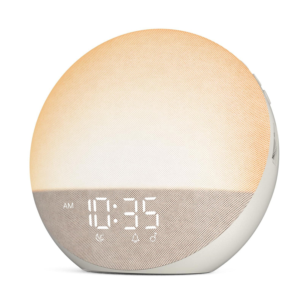 Odokee Sunrise Alarm Clock front view showing compact bedside design for easy placement.