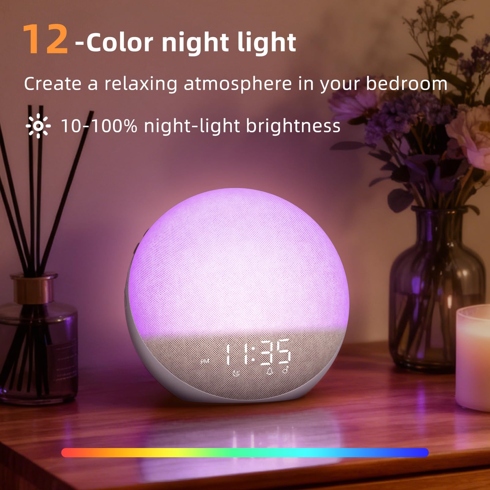 Odokee Sunrise Alarm Clock 3 wake modes support gentle light or sound-only options.