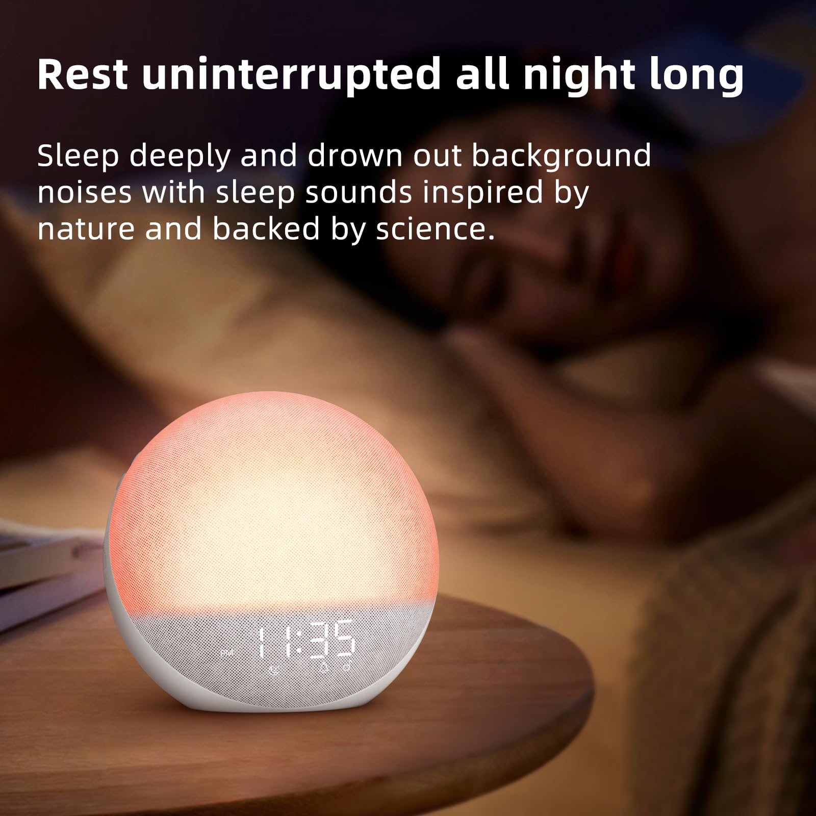 Odokee Sunrise Alarm Clock sleep sounds with 25 options for soothing sleep