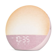 Odokee Sunrise Alarm Clock front view showcasing white noise option for a calm morning.