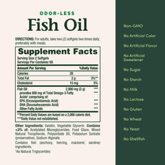 Odor-free fish oil softgels, 120-count