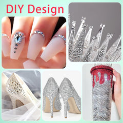 OEMOO rhinestones applied to shoes and bags for decorative accents