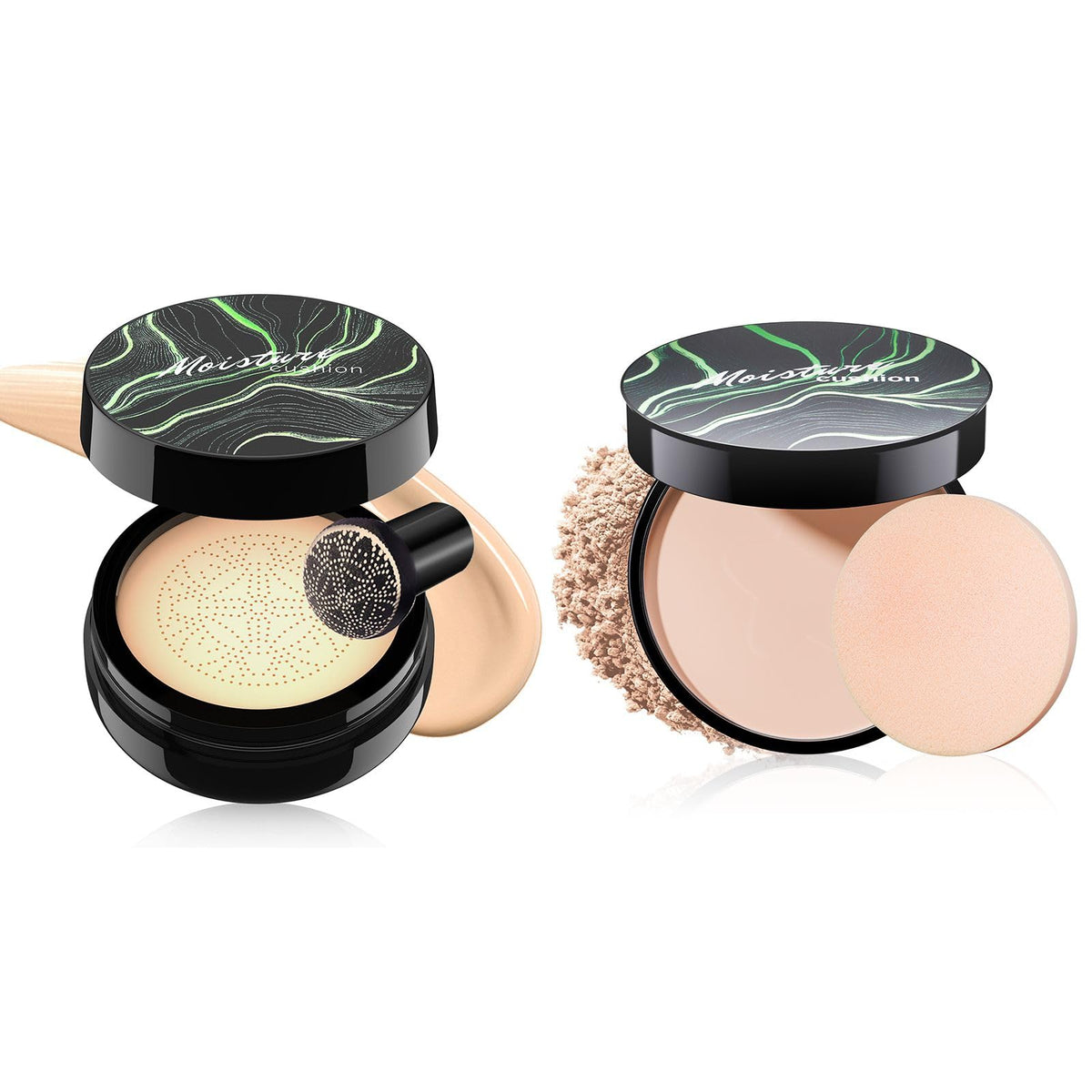 OETUIOW Mushroom Head Air Cushion CC Cream compact with mirror for on-the-go touchups.