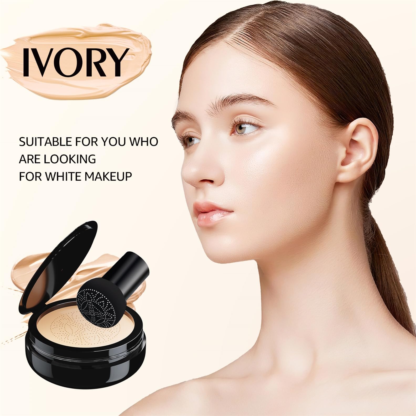 OETUIOW Mushroom head sponge detail demonstrates gentle, skin-friendly application.