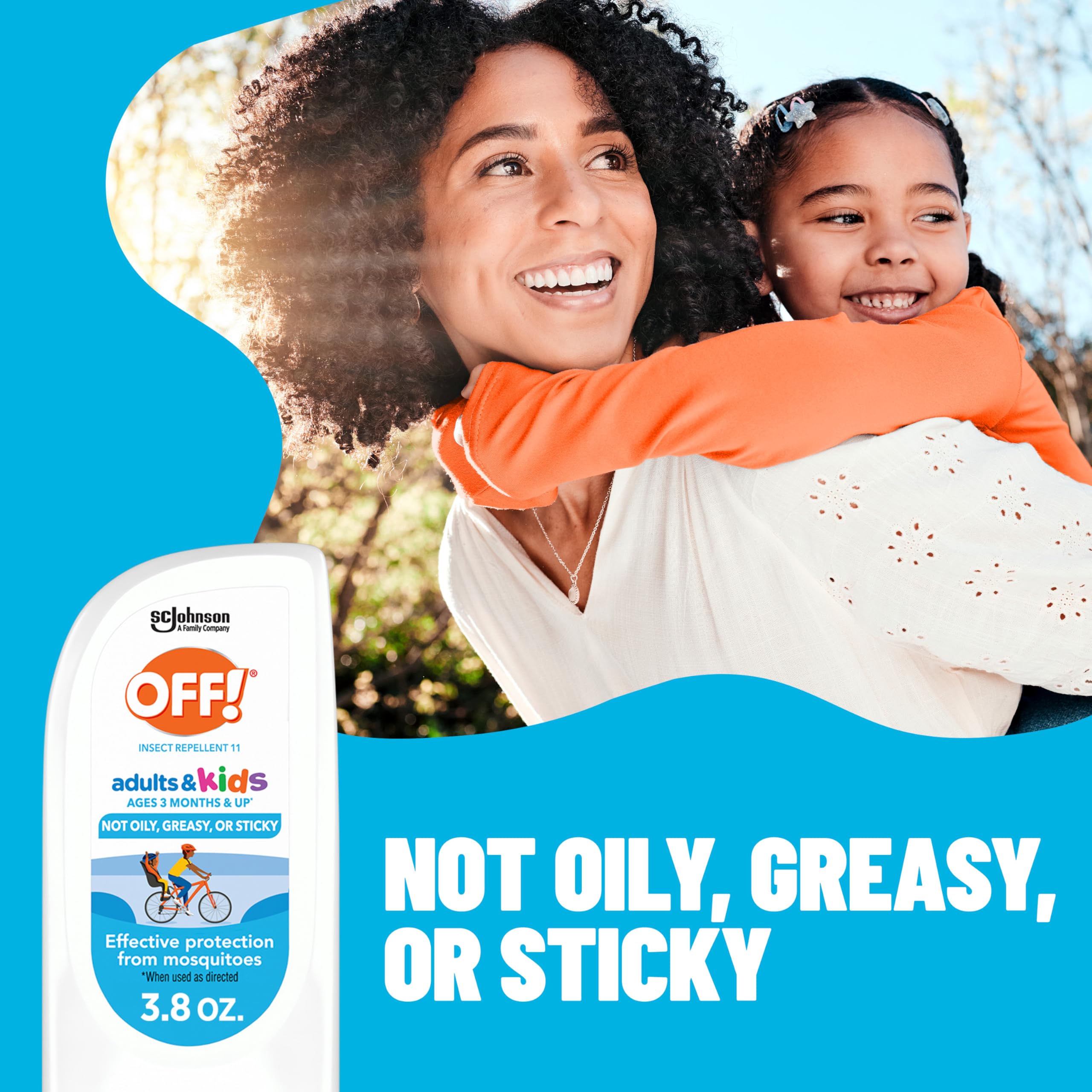 OFF! lotion applied on an adult before outdoor activity