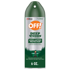 OFF! Deep Woods aerosol bottle ready for outdoor protection during camping.