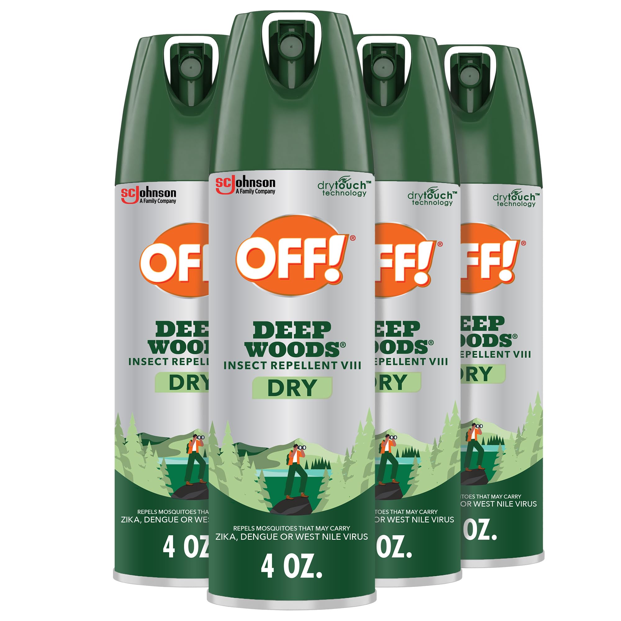 OFF! Deep Woods aerosol four cans pack provides reliable outdoor protection.
