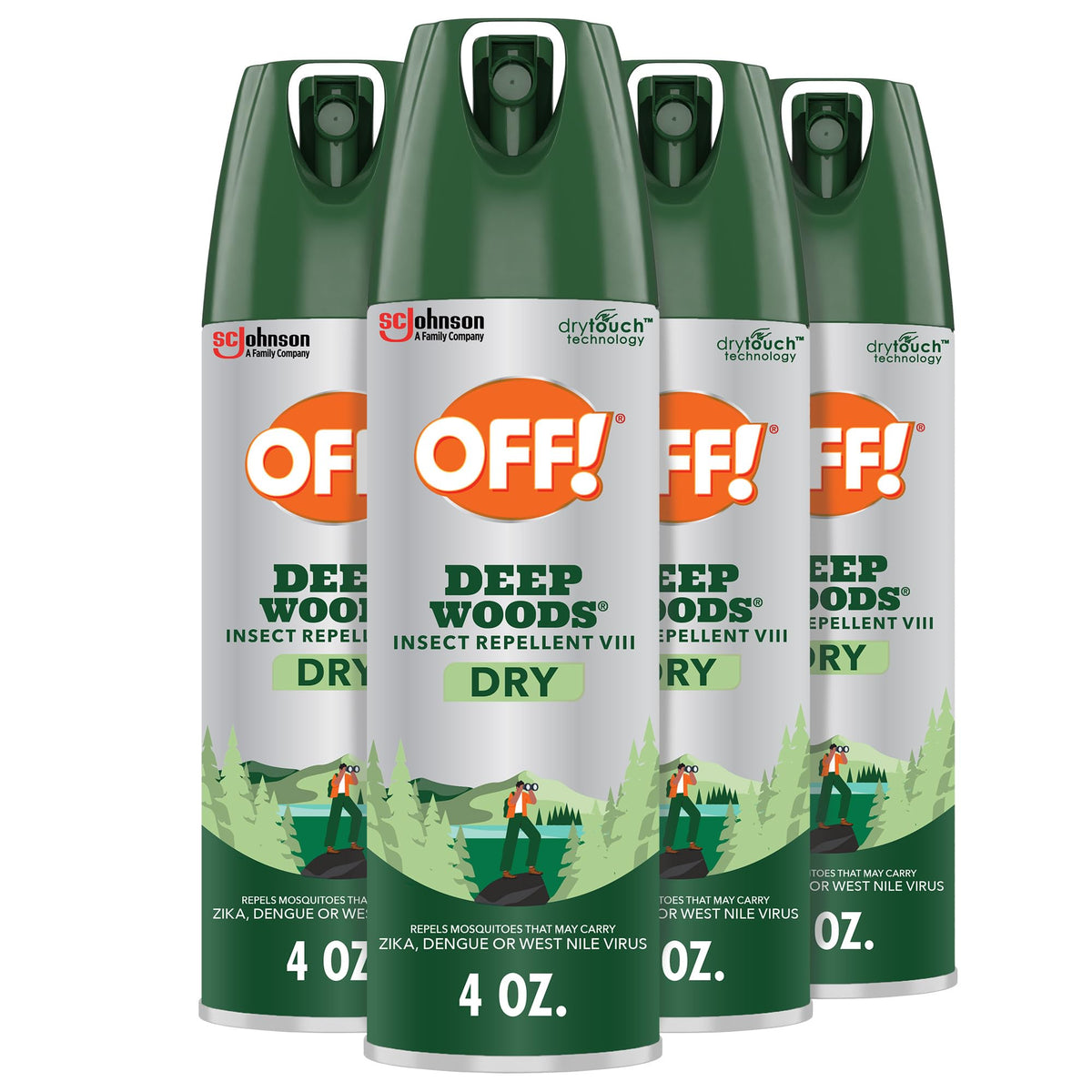 OFF! Deep Woods aerosol four cans pack provides reliable outdoor protection.