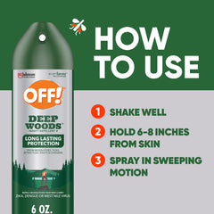 Tick protection focus with OFF! Deep Woods spray during outdoor exploration.