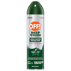 OFF! Deep Woods stain-free spray stays clear on clothing and gear.