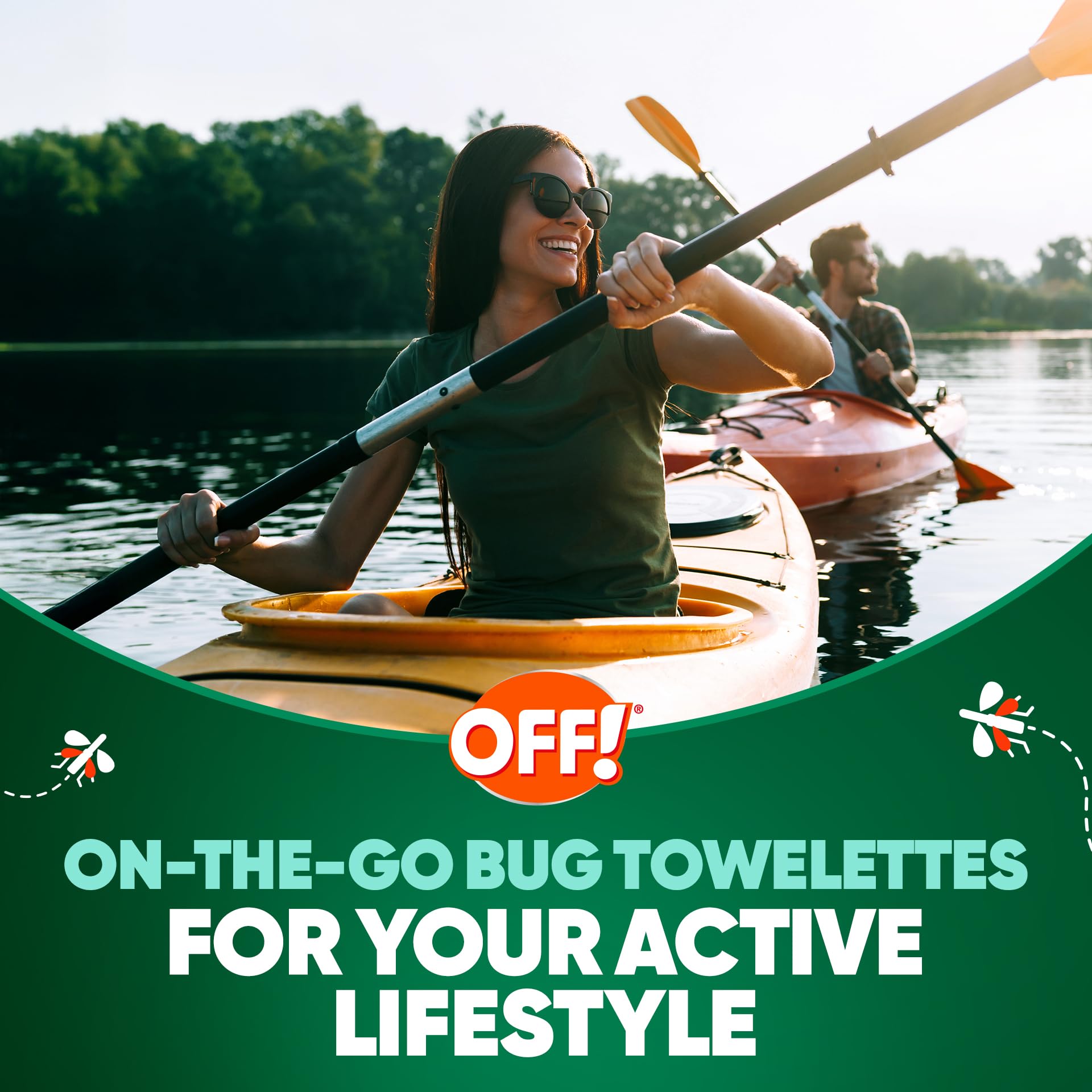 OFF! Deep Woods Wipes car-compact tin fits car glove box for on-the-go safety.