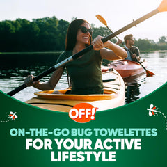 OFF! Deep Woods Wipes car-compact tin fits car glove box for on-the-go safety.