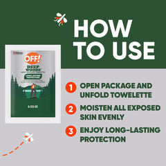 OFF! Deep Woods Wipes purse-pocket size for spontaneous protection during outings.