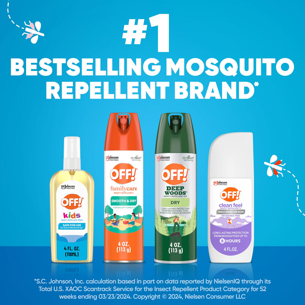OFF! Kids Insect Repellent Spray bottle shows fragrance-free formula.