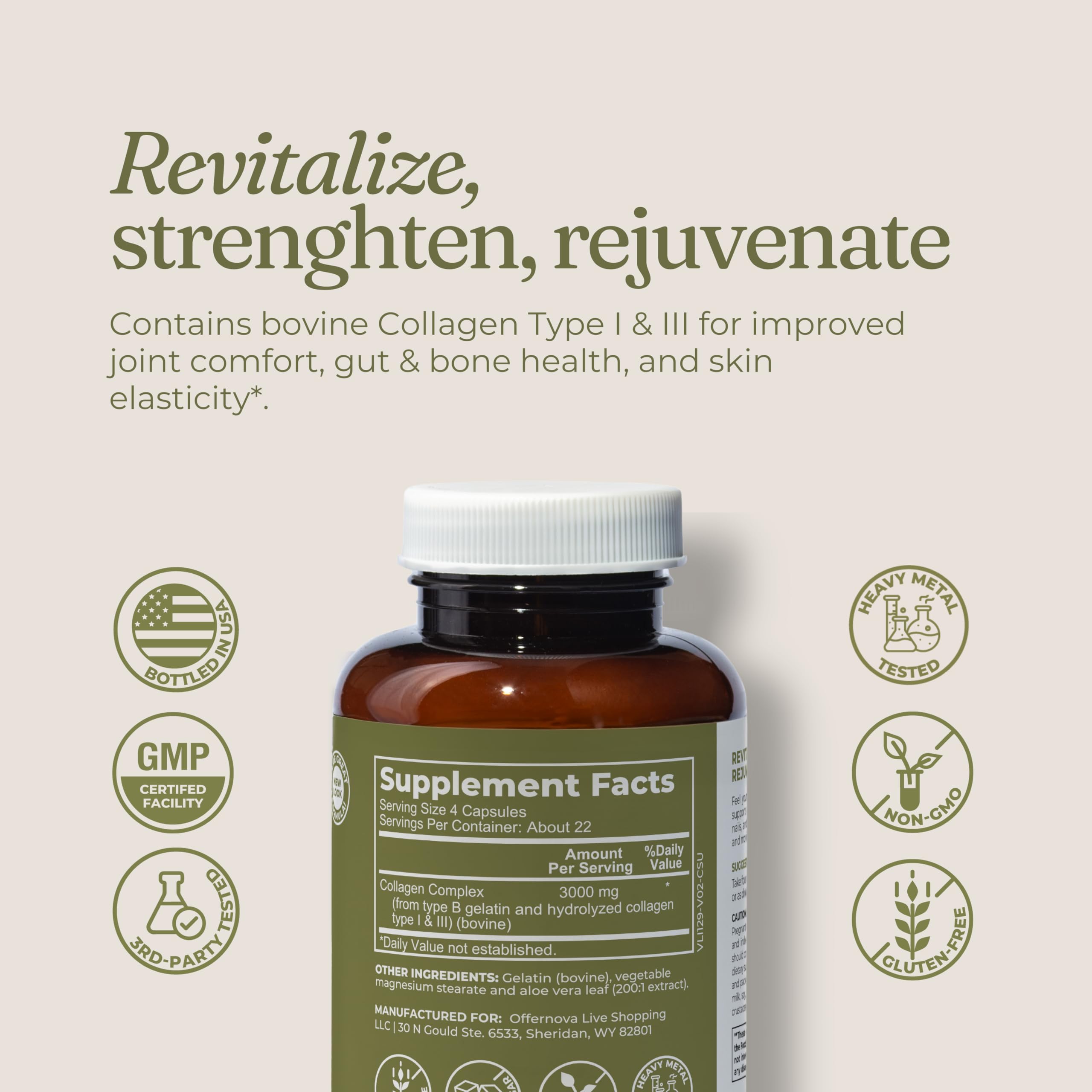 Joint and bone wellness concept with collagen supplement