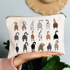 OFlyDesigns Cat Laugh print detail keeps cosmetics organized while traveling