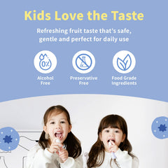 Child using Oh Care Mouth Spray for oral care