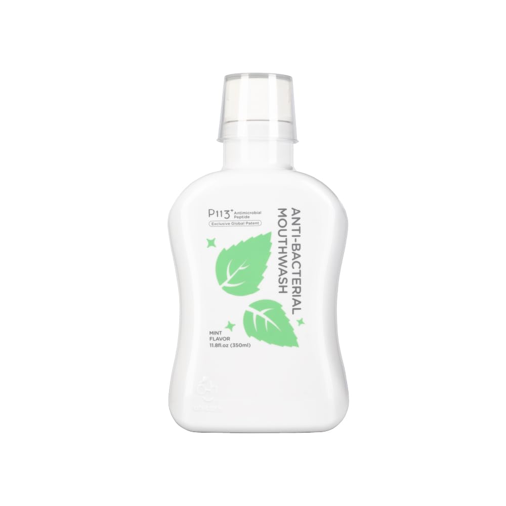 oh care Kids Mouthwash bottle with P113+ peptide label, mint flavor