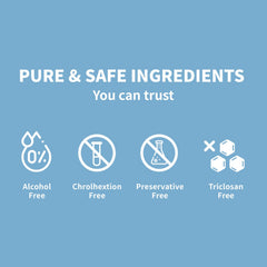 Alcohol-free and fluoride-free claims on the packaging