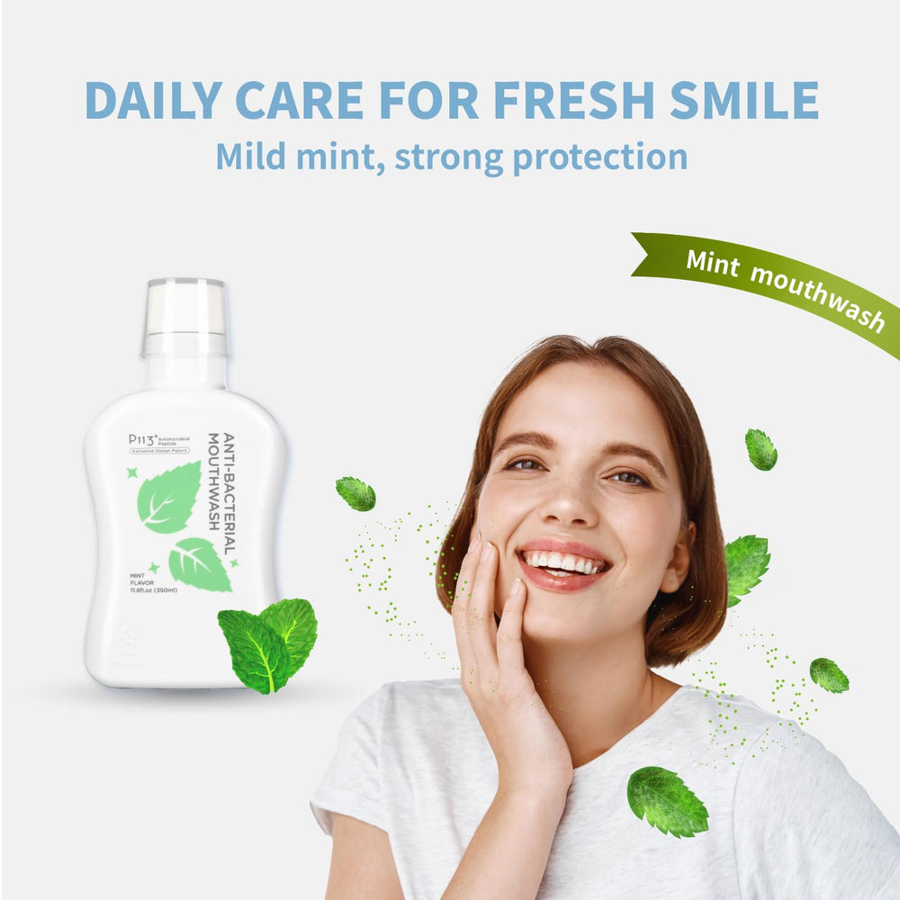 Mint flavor kid-friendly mouthwash bottle design