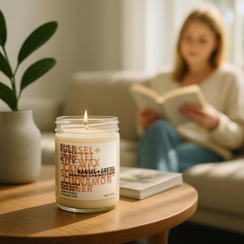 Oh So Good Organics 60-hour burn time supports long-lasting fragrance