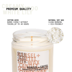 Oh So Good Organics lit candle glows warm, enhancing relaxing home ambience