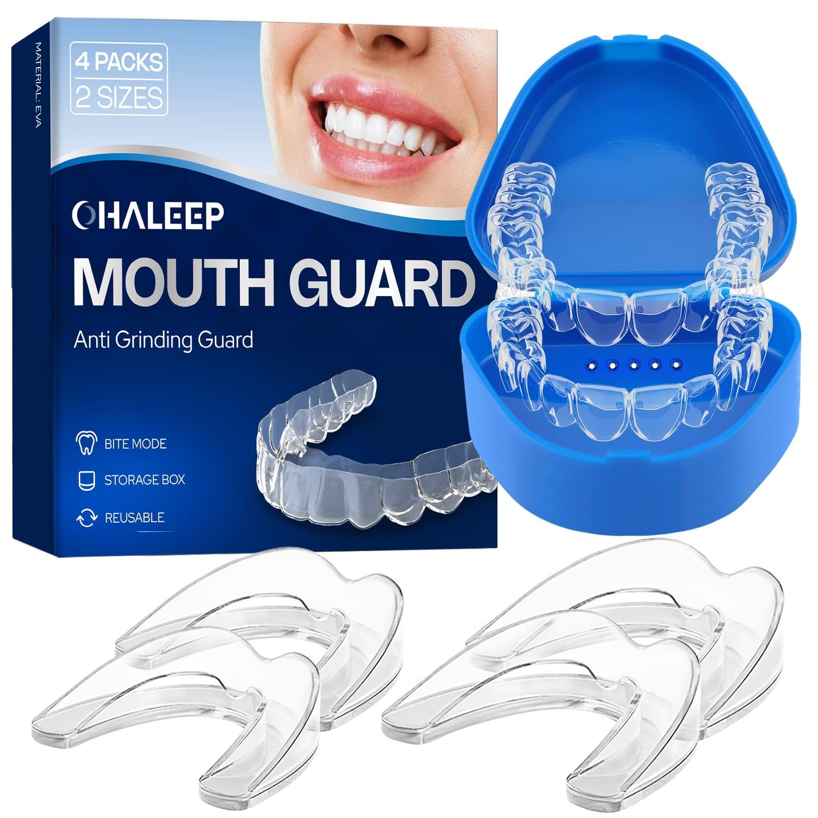 Front view of OHALEEP Anti Grinding Mouth Guard