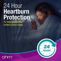 Ohm 42-tablets package supports ongoing heartburn management over weeks.