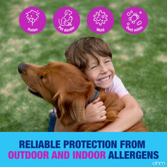 Ohm loratadine 5 mg chewable tablet close-up emphasizing easy chewing for kids.