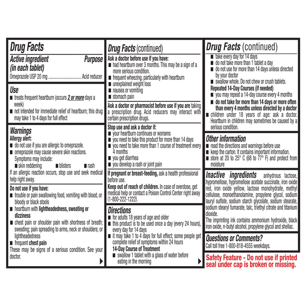Ohm Omeprazole 28-tablet package ready-to-use for two 14-day courses.