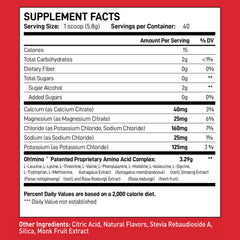 Close-up of ingredients highlighting all nine EAAs and BCAAs