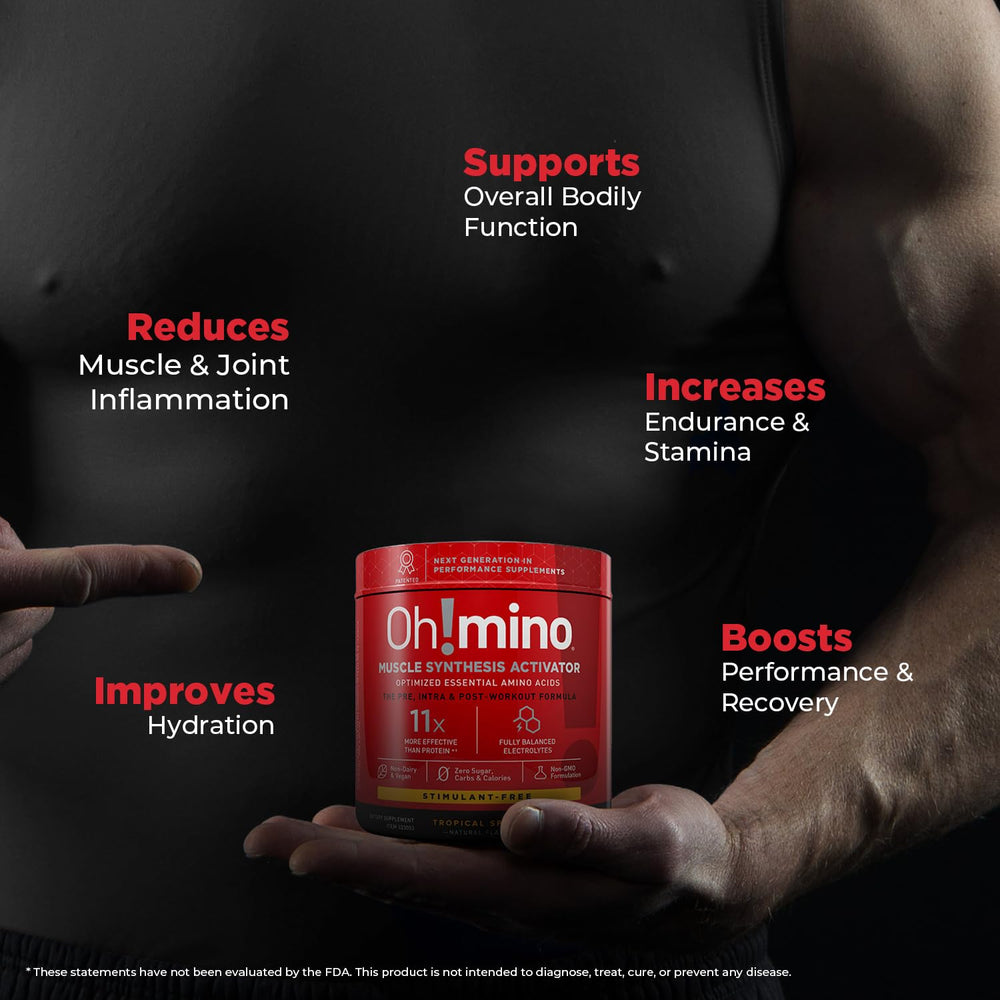 Stimulant-free, caffeine-free Oh!mino packaging