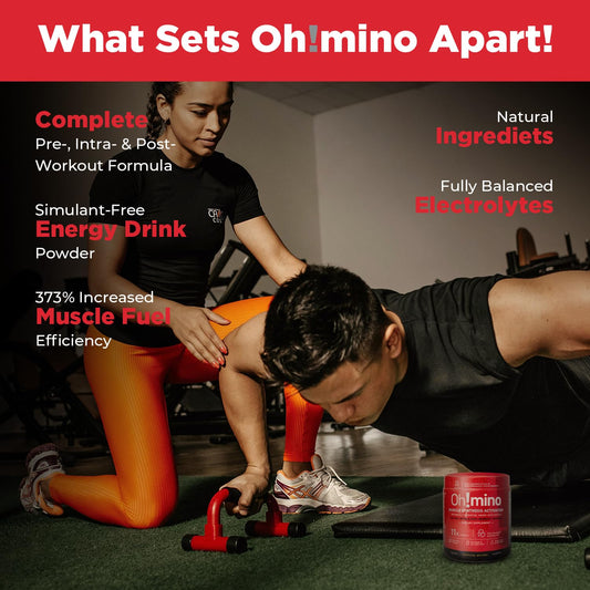 Oh!mino Tropical Splash powder beside jar