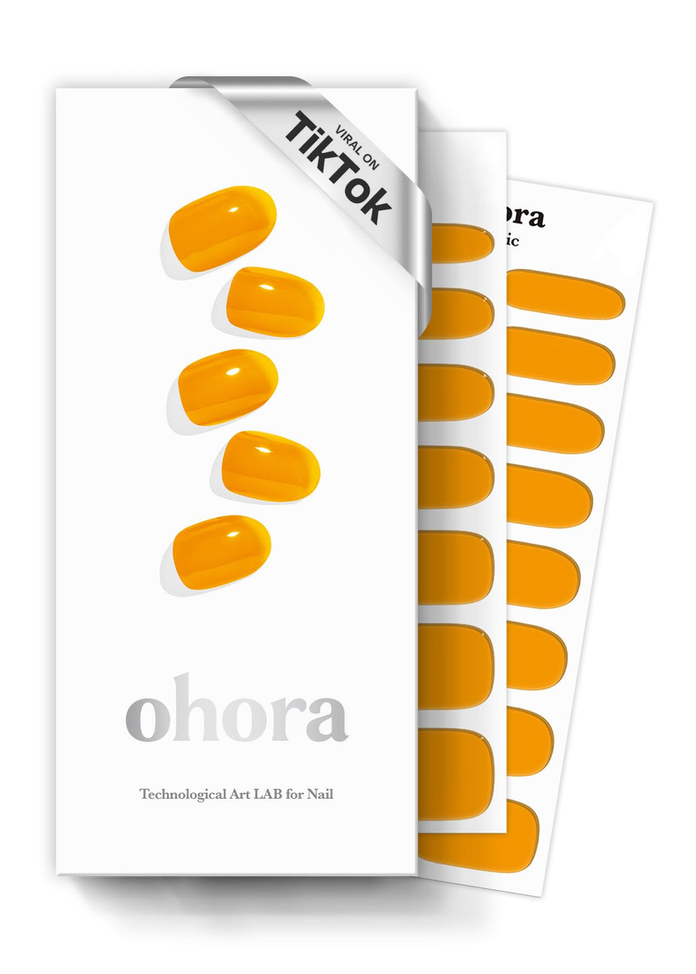 ohora semi cured nail strips N Tint Orange pack for at-home salon-quality nails