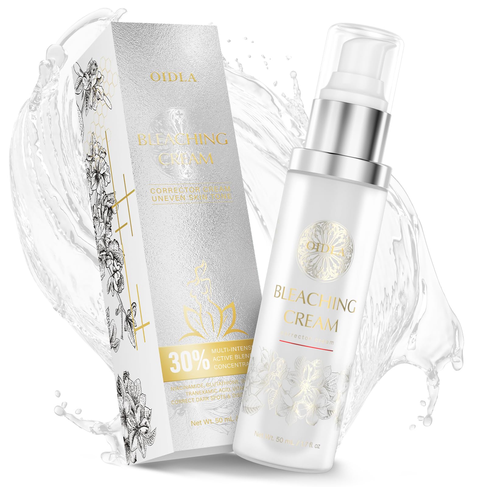 OIDLA Skin Bleaching Cream bottle showing premium packaging for daily skin brightening use