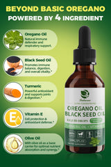 Close-up of dropper dispensing oregano oil