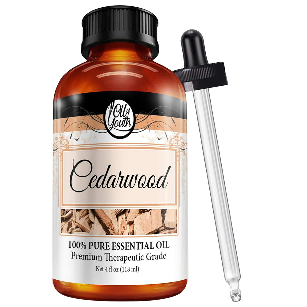 Oil of Youth Cedarwood essential oil bottle 4oz - front view